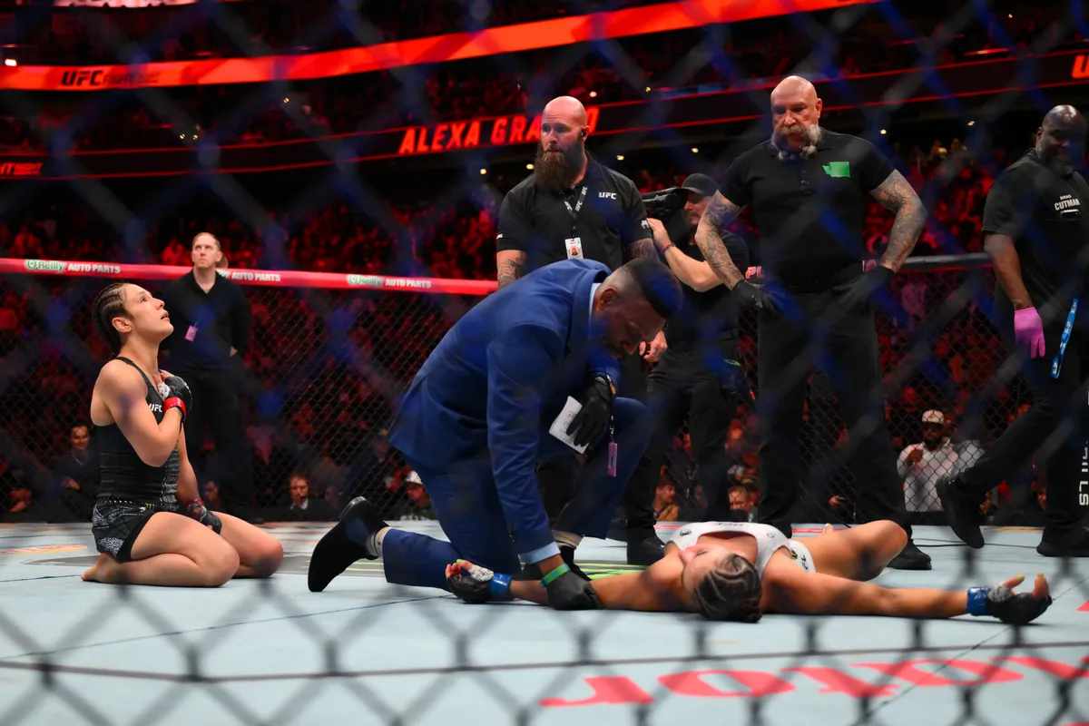 Alexa Grasso victorieuse apres le KO sur Maycee Barber - UFC Seattle 2026