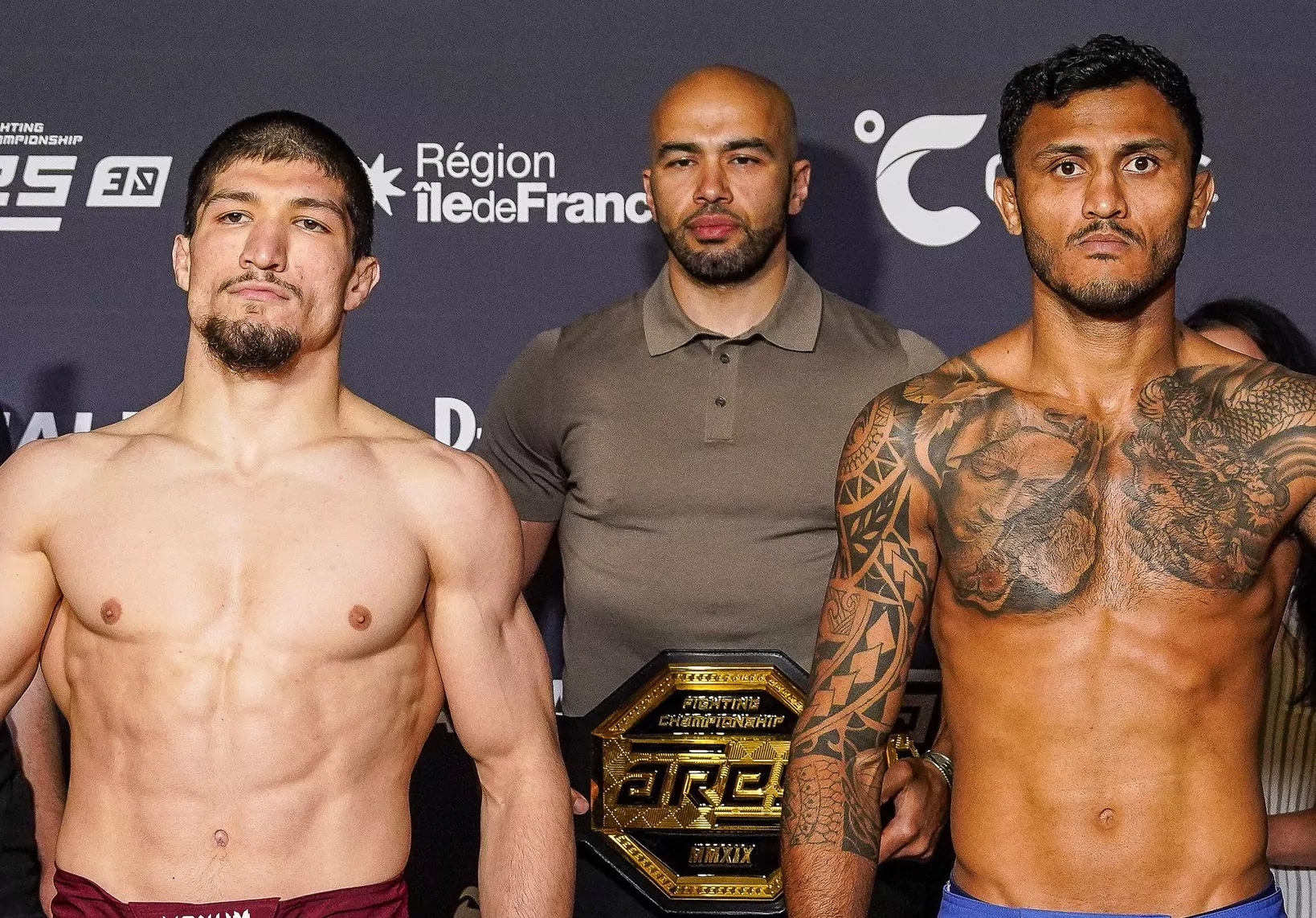 Baki vs Lima face-à-face pesée ARES 30 MMA