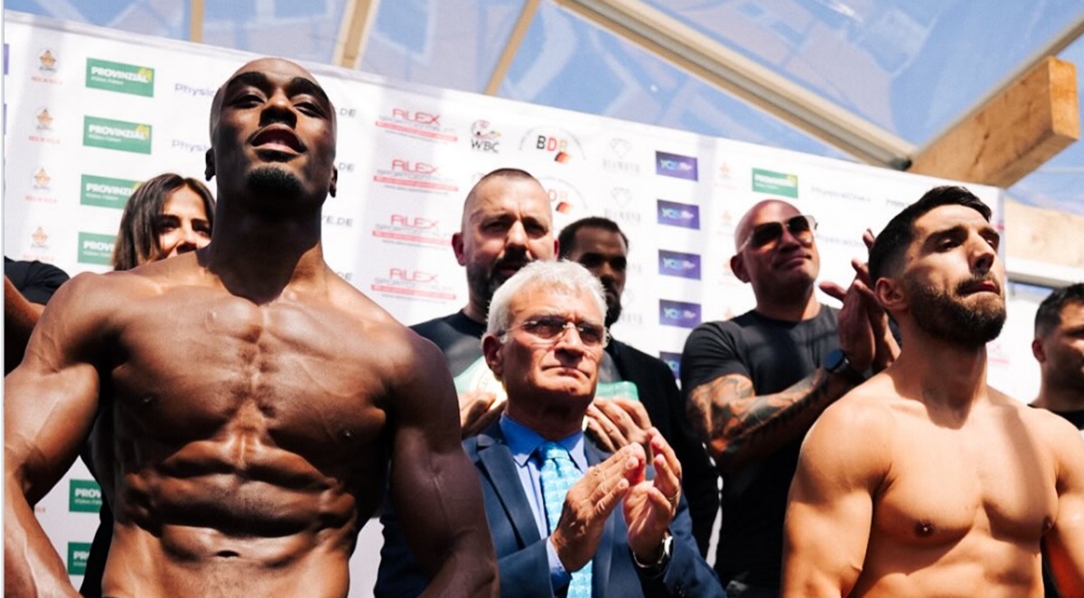 Bakary Samaké et Ermal Hadribeaj pesée officielle avant le combat Oberhausen 2026