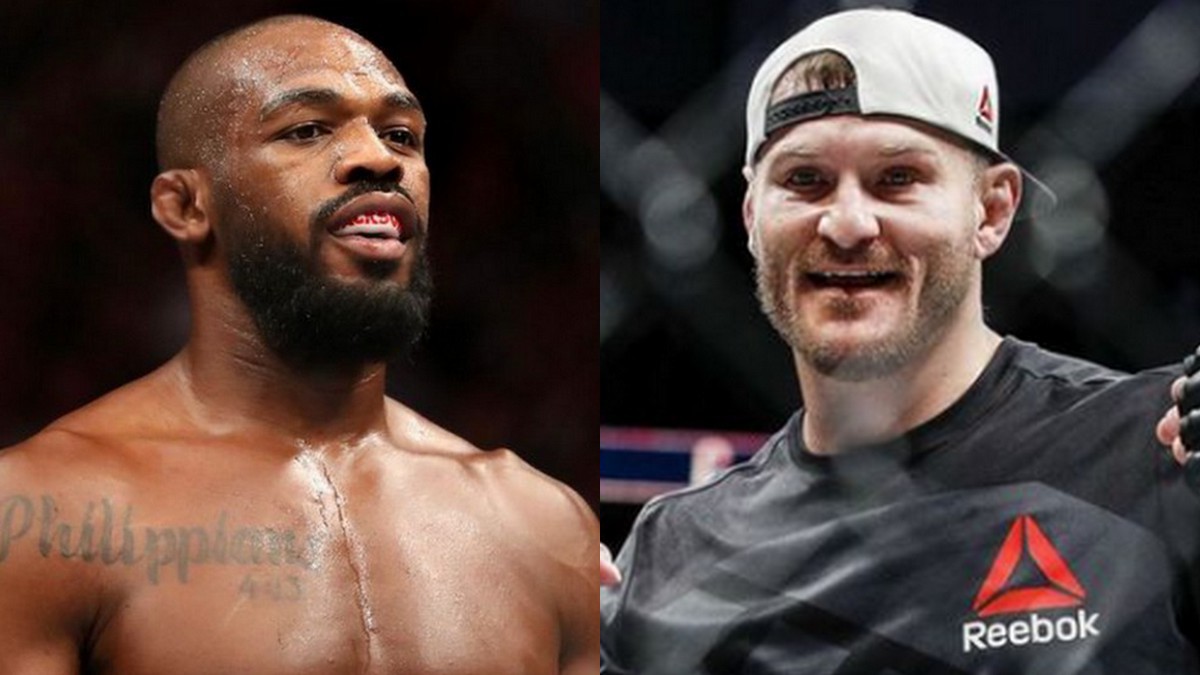 Jon Jones et Stipe Miocic portraits duo avant leur combat UFC 2026