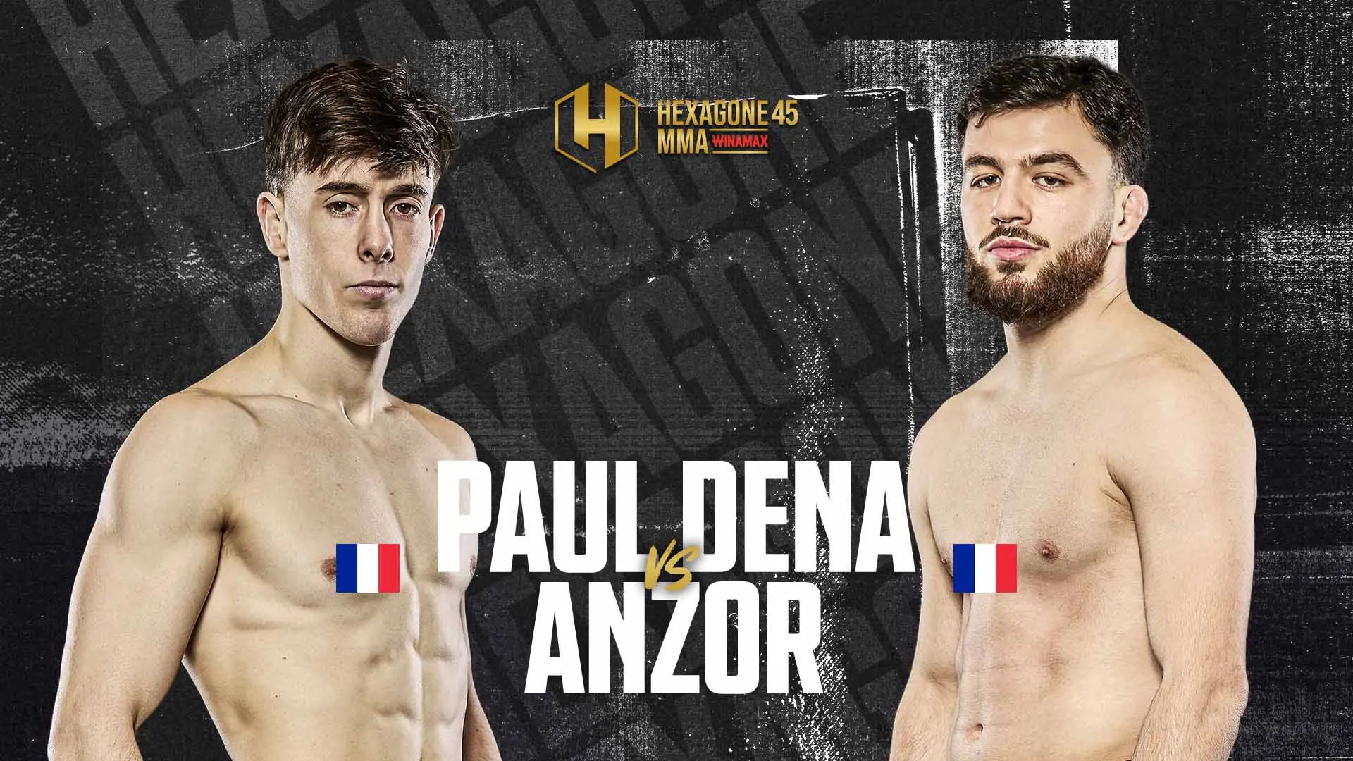 Paul Dena et Anzor face à face dans la cage Hexagone MMA - tension palpable entre les deux combattants français