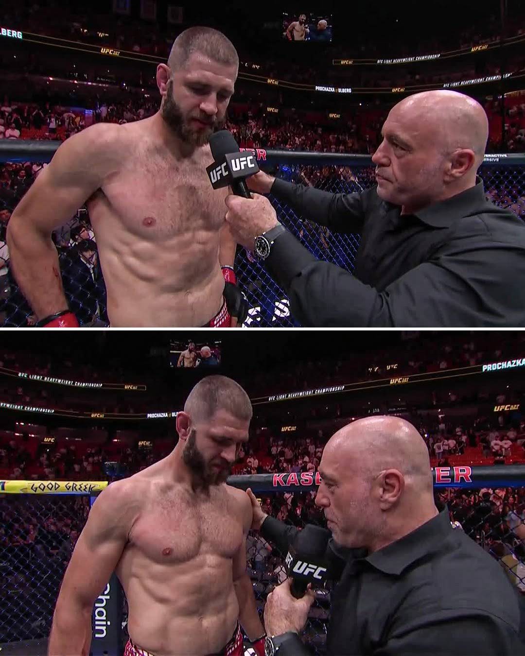 Jiri Prochazka interviewé par Joe Rogan après sa défaite à l'UFC 327 face à Carlos Ulberg
